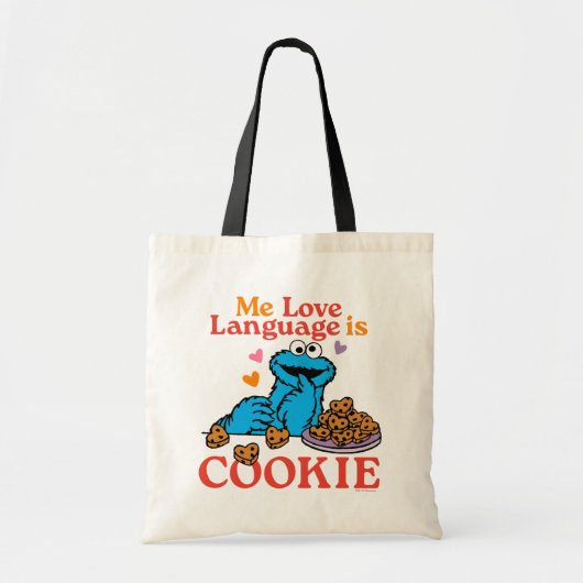 Tote Bag Cookie Monster | Citation de la Saint Valentin (Devant)