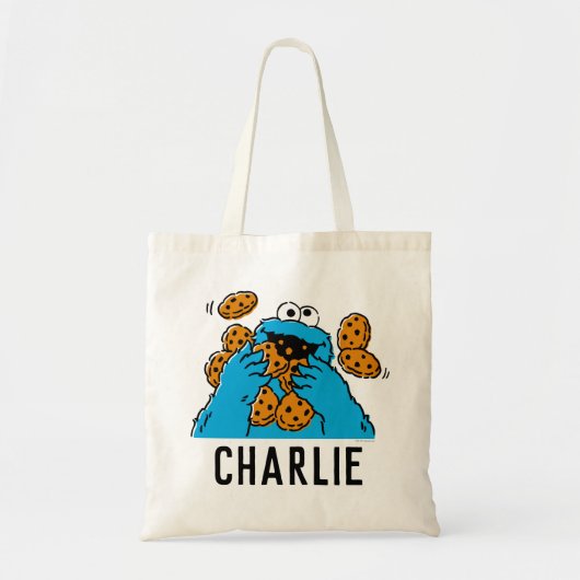 Tote Bag Cookie Monster Eating All the Cookies (Devant)