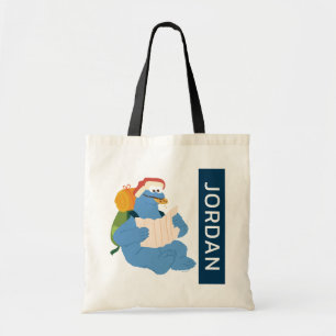 Tote Bag Cookie Monster lisant une carte Ajoutez votre no