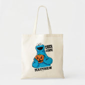 Tote Bag Cookie Monster - Tricoter Ou Traiter | Ajouter Vot (Devant)