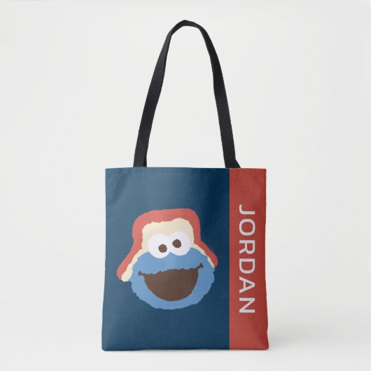 Tote Bag Cookie Monster Woodland Face | Ajouter Votre Nom (Devant)