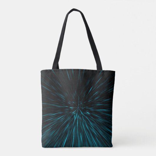 Tote Bag Cool Bleu noir Hypergalaxie Ligne Abstraite Monogr (Dos)