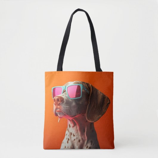 Tote Bag Cool Bracco italiano dog with sunglasses (Devant)