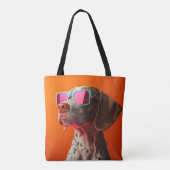 Tote Bag Cool Bracco italiano dog with sunglasses (Dos)
