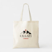 Tote Bag Cool Calgary Canada Mountains Maple Leaf (Dos)