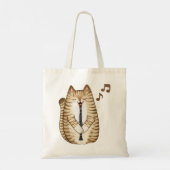 Tote Bag Cool Cat Playing The Clarinet Design Hippy Hipster (Dos)