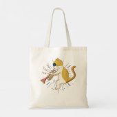 Tote Bag Cool Cat Playing The Clarinet Design Hippy Hipster (Dos)