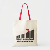Tote Bag Cool Code Barre Conception Meilleur Ski Sur La Mon (Devant)