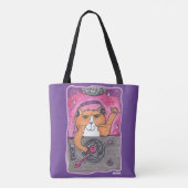 Tote Bag Cool Dj Cat Marker Art Illustration Design Amusant (Dos)