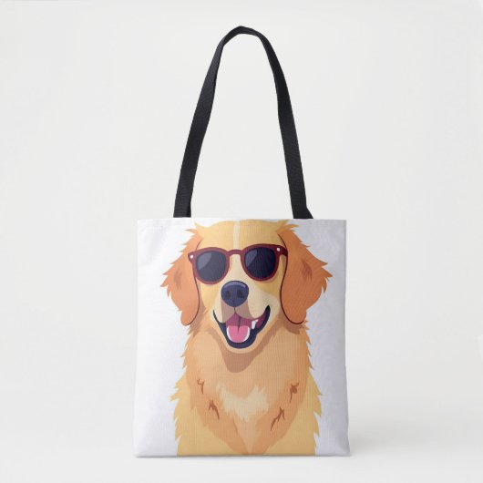 Tote Bag Cool Dog with Sunglasses Golde Retriever (Devant)
