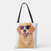 Tote Bag Cool Dog with Sunglasses Golde Retriever (Dos)