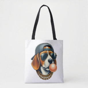 Tote Bag Cool Dogzz un beagle cool avec lunettes de soleil