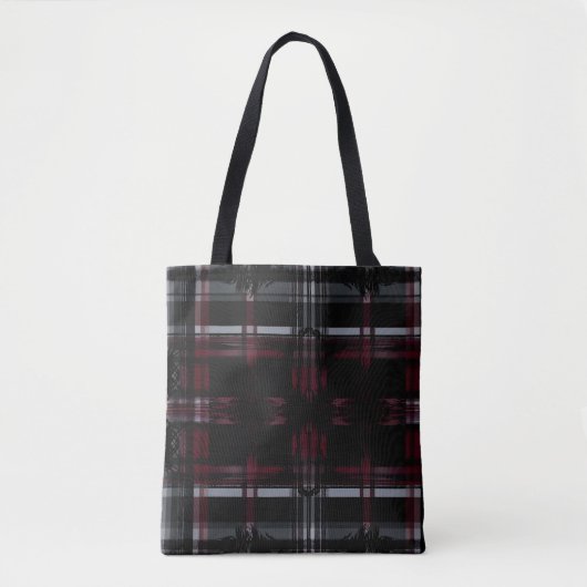 Tote Bag Cool écrasé gothique Grungy Grunge Plaid Motif (Devant)