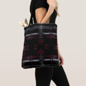 Tote Bag Cool écrasé gothique Grungy Grunge Plaid Motif (De près)