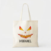 Tote Bag Cool effrayant Jack O'Lantern visage Halloween Vot (Devant)