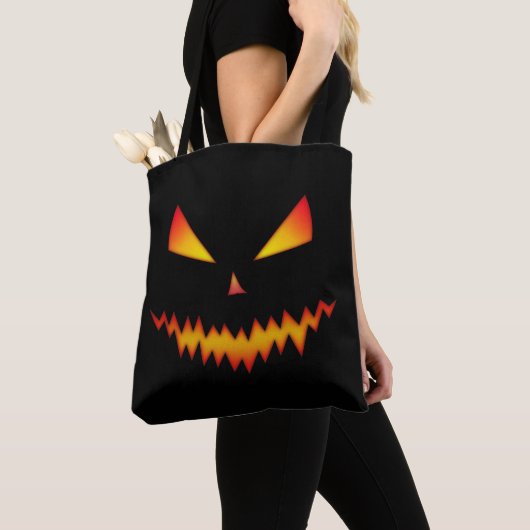 Tote Bag Cool et effrayant Jack O'Lantern visage Halloween (De près)