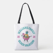 Tote Bag Cool Été Ananas Famille Plage Vacances (Dos)