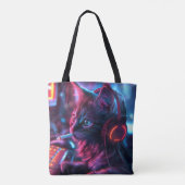 Tote Bag Cool Gamer Chat Fumer drôle (Dos)