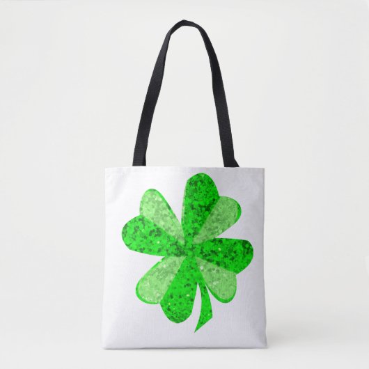Tote Bag Cool Green Chimmering Shamrock St. Patrick's Day (Devant)