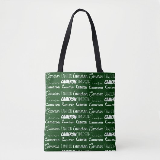 Tote Bag Cool Green Customized Name Collage (Devant)