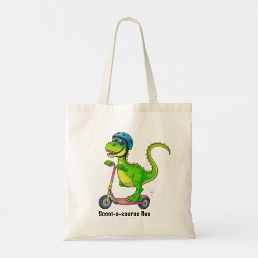 Tote Bag Cool Green Dinosaur (Dos)