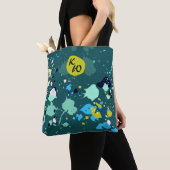 Tote Bag Cool Green Paint Splatter initial (De près)