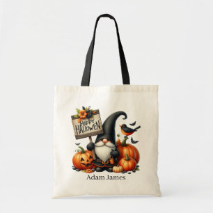 Tote Bag Cool Happy Halloween gnome ajouter nom