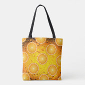 Tote Bag Cool Juicy Orange tranches motif sur Eau gouttes (Dos)