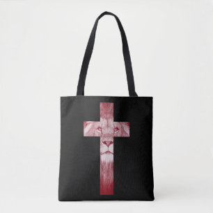 Tote Bag Cool Lion de Juda Croix Jésus Don pour les chrétie
