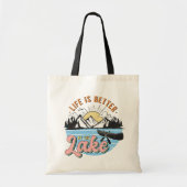 Tote Bag cool meilleur lac vie mot art (Devant)