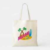 Tote Bag Cool Miami Beach Surf Palm Trees (Dos)