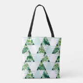 Tote Bag Cool Mint Green Tropical Triangles Motif (Dos)