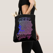 Tote Bag Cool moderne courant violet noir (De près)