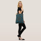 Tote Bag Cool moderne Turquoise Dot Art Motif (Sur le modèle)