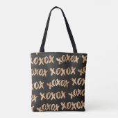 Tote Bag Cool moderne xoxo motif or noir (Dos)