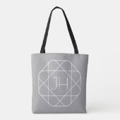 Tote Bag Cool monogram, style vibe | Grey & White (Dos)