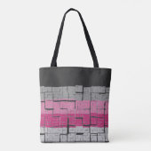 Tote Bag Cool noir blanc gris magenta rose Motif (Dos)