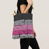 Tote Bag Cool noir blanc gris magenta rose Motif (De près)
