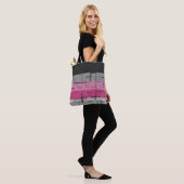 Tote Bag Cool noir blanc gris magenta rose Motif (Sur le modèle)