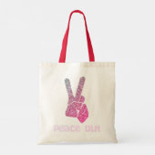 Tote Bag Cool Peace Out Pink Faux Parties scintillant Rétro (Dos)