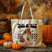 Tote Bag Cool Personnalisé Retro Ghost Trick Ou Treat Candy