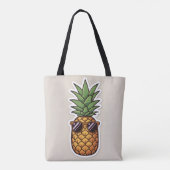 Tote Bag Cool Pineapple with Sunglasses (Dos)