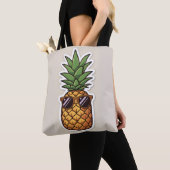 Tote Bag Cool Pineapple with Sunglasses (De près)