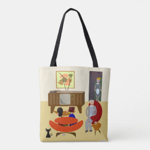 Tote Bag Cool Retro Caractères Accueil Art Swanky Design