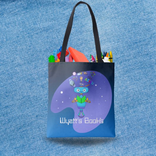 Tote Bag Cool Robot Lecture & Apprentissage En Galaxie Pers