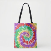 Tote Bag Cool Rouge Vert Jaune Bois Rave Tie Dye (Devant)