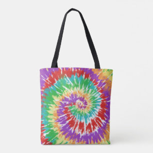 Tote Bag Cool Rouge Vert Jaune Bois Rave Tie Dye