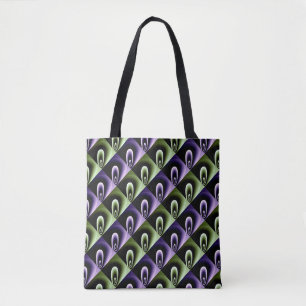 Tote Bag Cool vert et violet Motif moderne