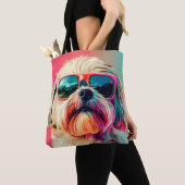 Tote Bag Cool West Highland White Terrier dog with sunglass (De près)