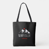Tote Bag Cool Whistler Canada Mountains Maple Leaf Dark (Dos)